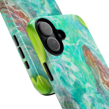 Watercolor Phone Case, Nature Lover Gift, Tough Phone Cover, Phone Accessory, Unique Design for Spring/Summer, Lily Pad, Fish Pond