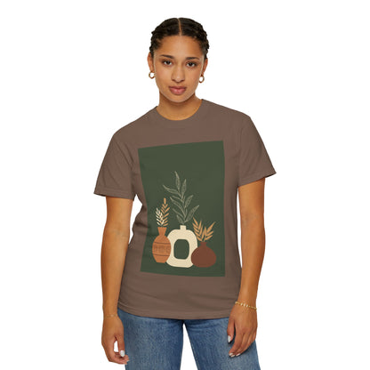 Earthy Bohemian T-Shirt with Botanical Design, Casual Tee for Nature Lovers, Gift for Plant Enthusiasts, Eco-Friendly Fashion, Everyday Wear