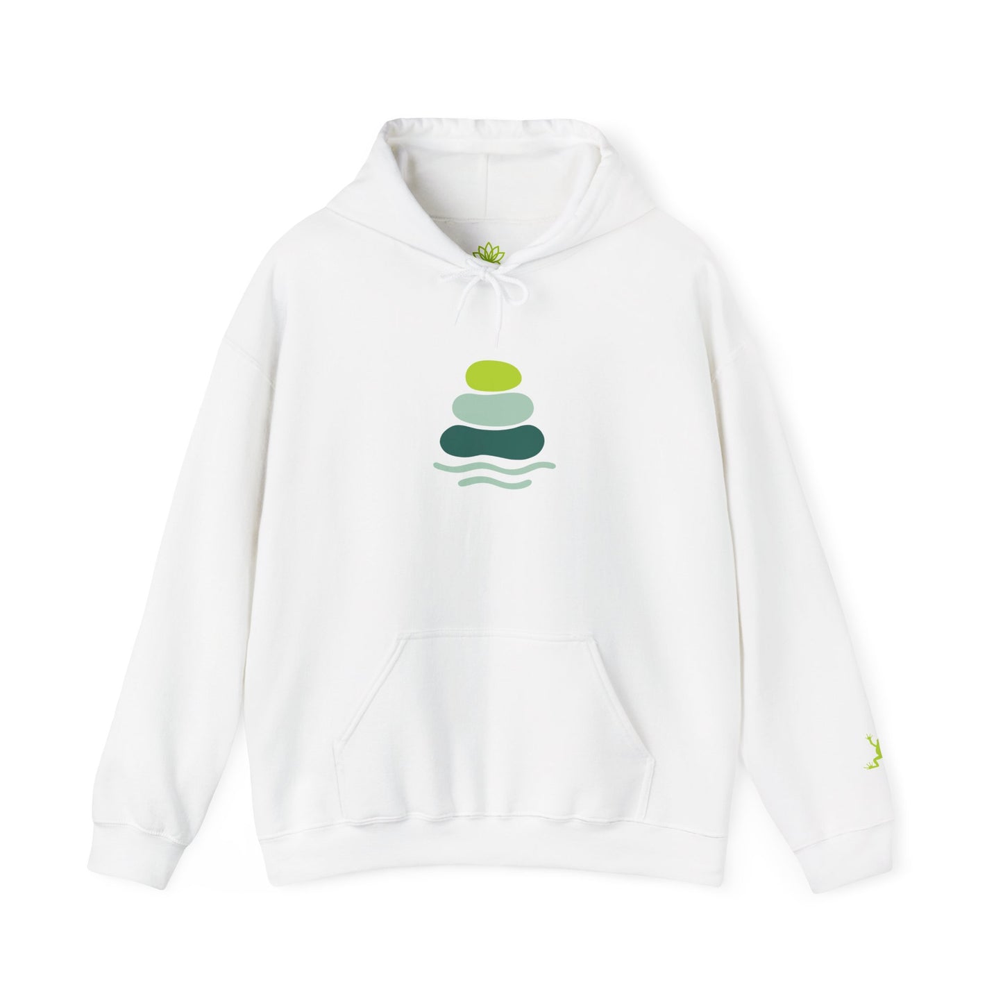 Serene Stacked Stones Hoodie, Unisex Sweatshirt for Mindfulness, Cozy Layer for Relaxation, Gift for Yoga Lovers, Perfect for Meditation