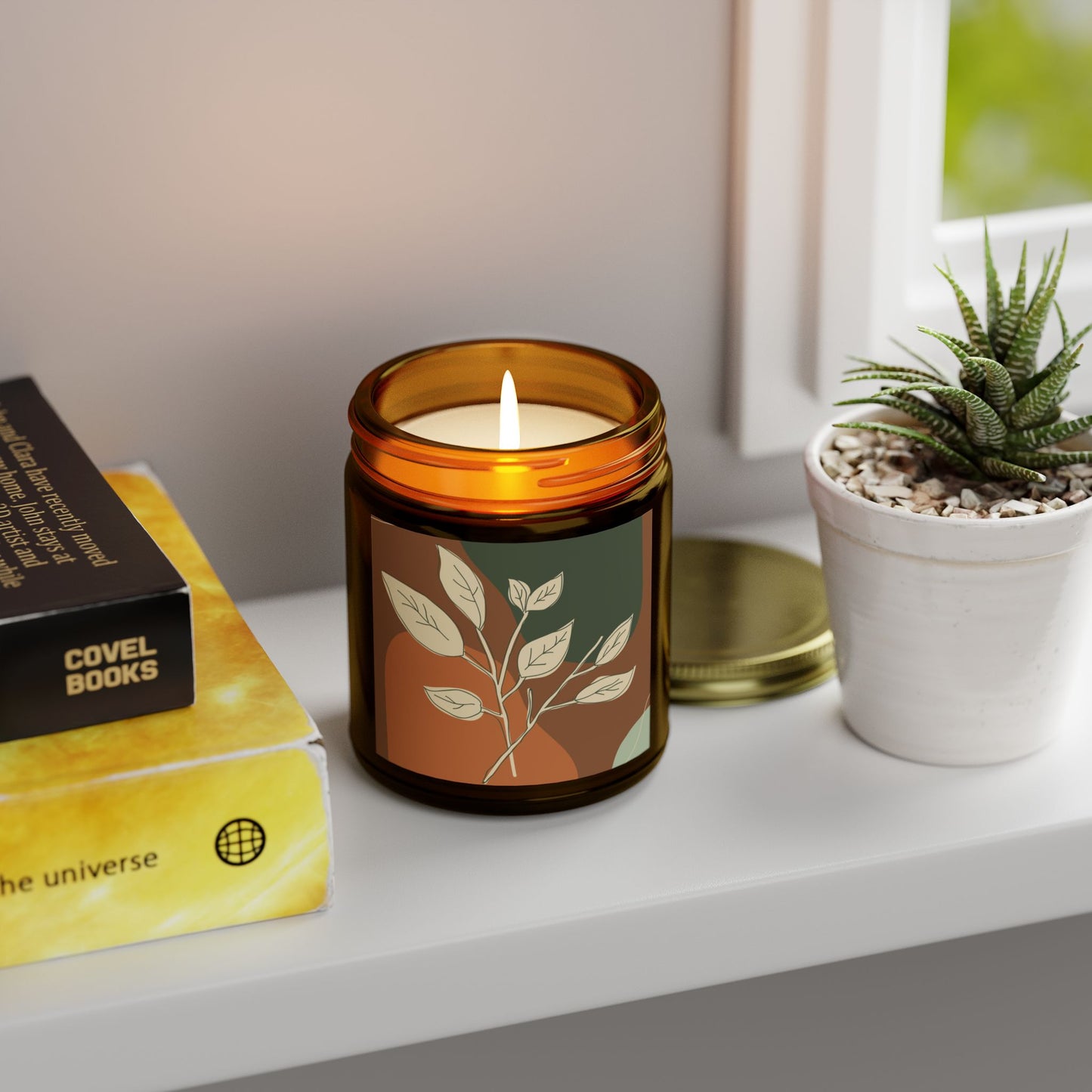 Aromatherapy Candle Jar, Eco-Friendly Home Decor, Relaxing Gift, Spa Vibes, Organic Coconut Apricot Wax