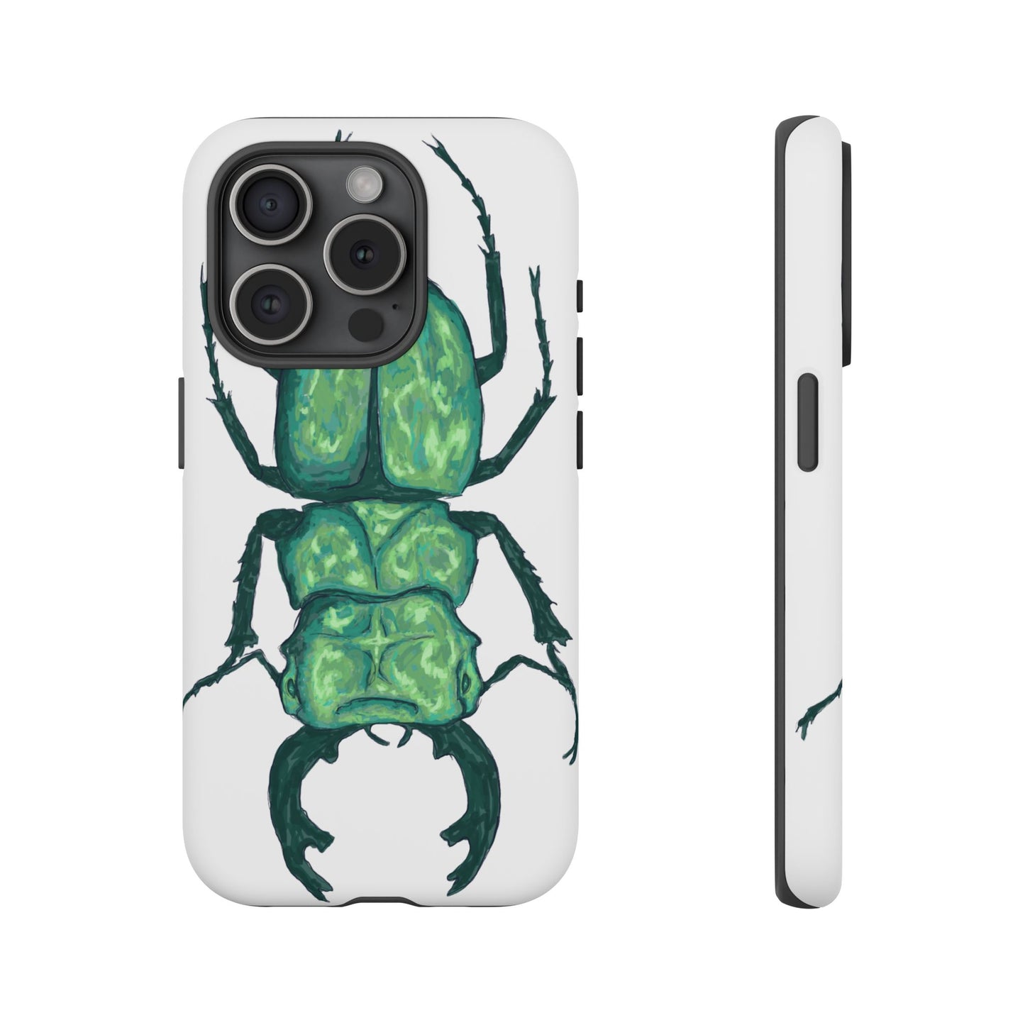 Green Beetle Phone Case - Tough Cases, Insect Lover Gift, Nature Lover Accessory, Unique Phone Cover, Eco-Friendly Design