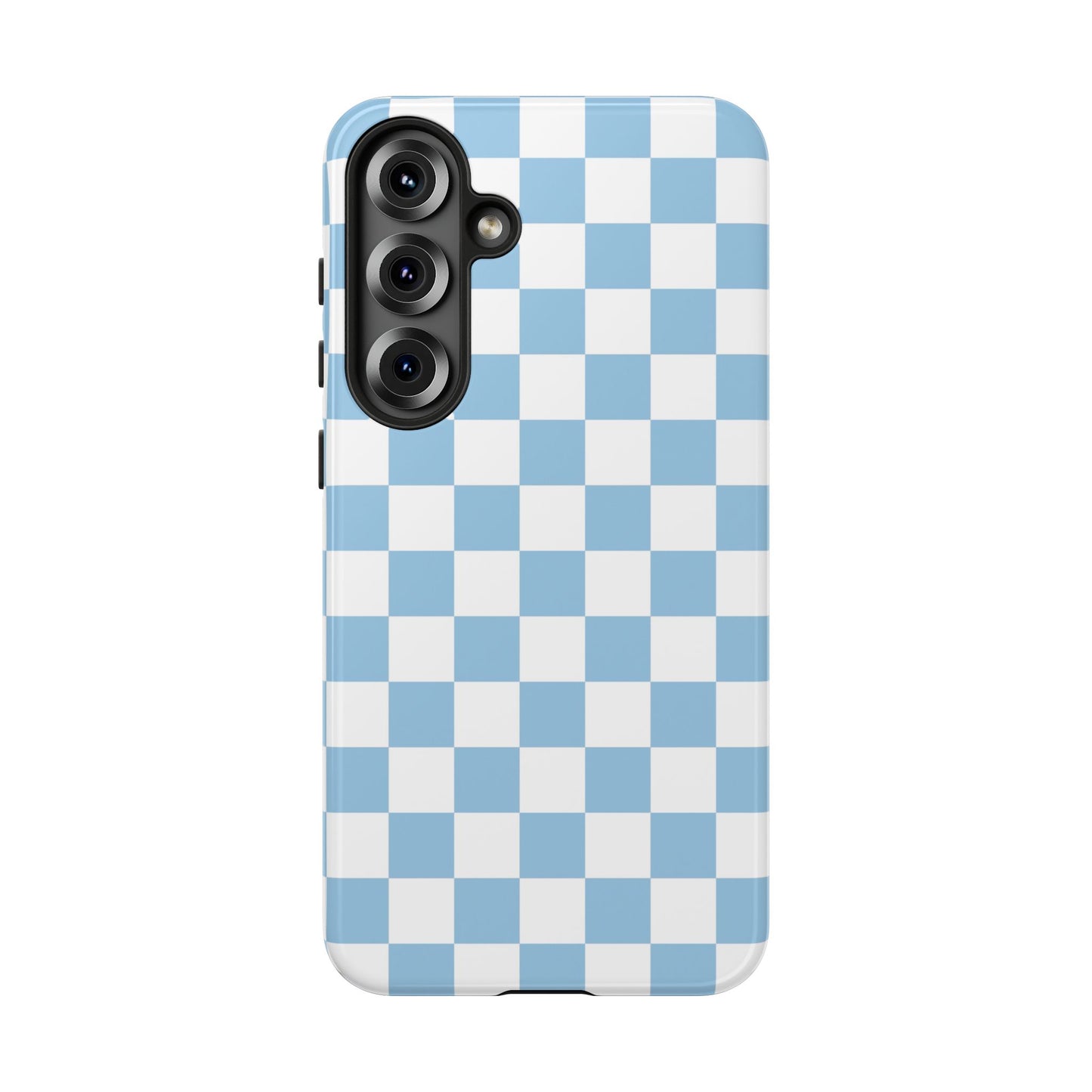 Blue Checkered Phone Case, Tough Phone Cover, Stylish Mobile Protector, Unique Gift for Him/Her, Trendy Accessories for Holidays