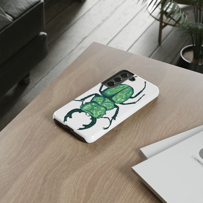 Green Beetle Phone Case - Tough Cases, Insect Lover Gift, Nature Lover Accessory, Unique Phone Cover, Eco-Friendly Design