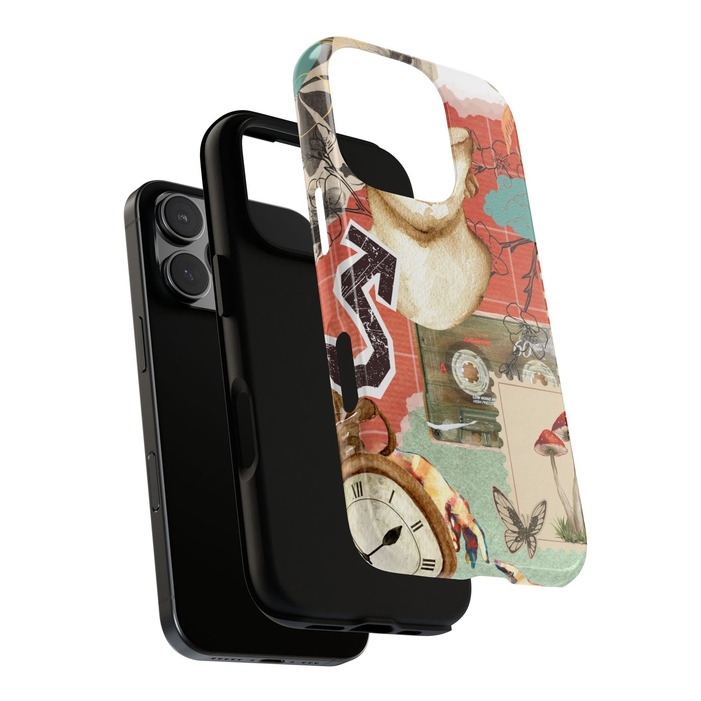 Artistic iPhone Case, Tough Cases with Vintage Design, Unique Phone Cover, Gift for Art Lovers, Protective Case for All Occasions, Vintage Collage Art