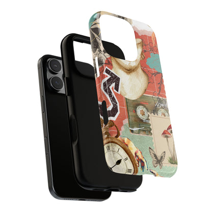 Artistic iPhone Case, Tough Cases with Vintage Design, Unique Phone Cover, Gift for Art Lovers, Protective Case for All Occasions, Vintage Collage Art