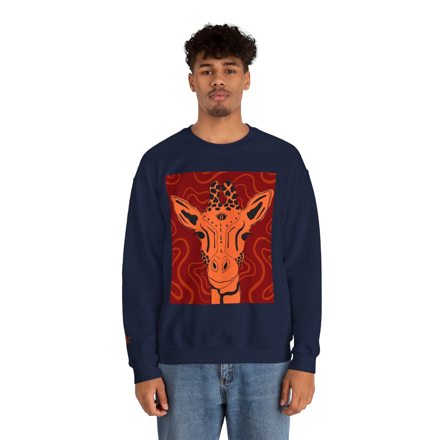 Giraffe Art Crewneck Sweatshirt, Cozy Giraffe Sweatshirt, Animal Lover Gift, Unique Sweatshirt for Friends, Cute Animal Apparel