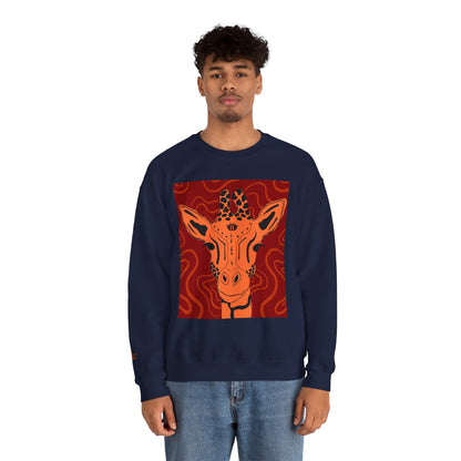 Giraffe Art Crewneck Sweatshirt, Cozy Giraffe Sweatshirt, Animal Lover Gift, Unique Sweatshirt for Friends, Cute Animal Apparel