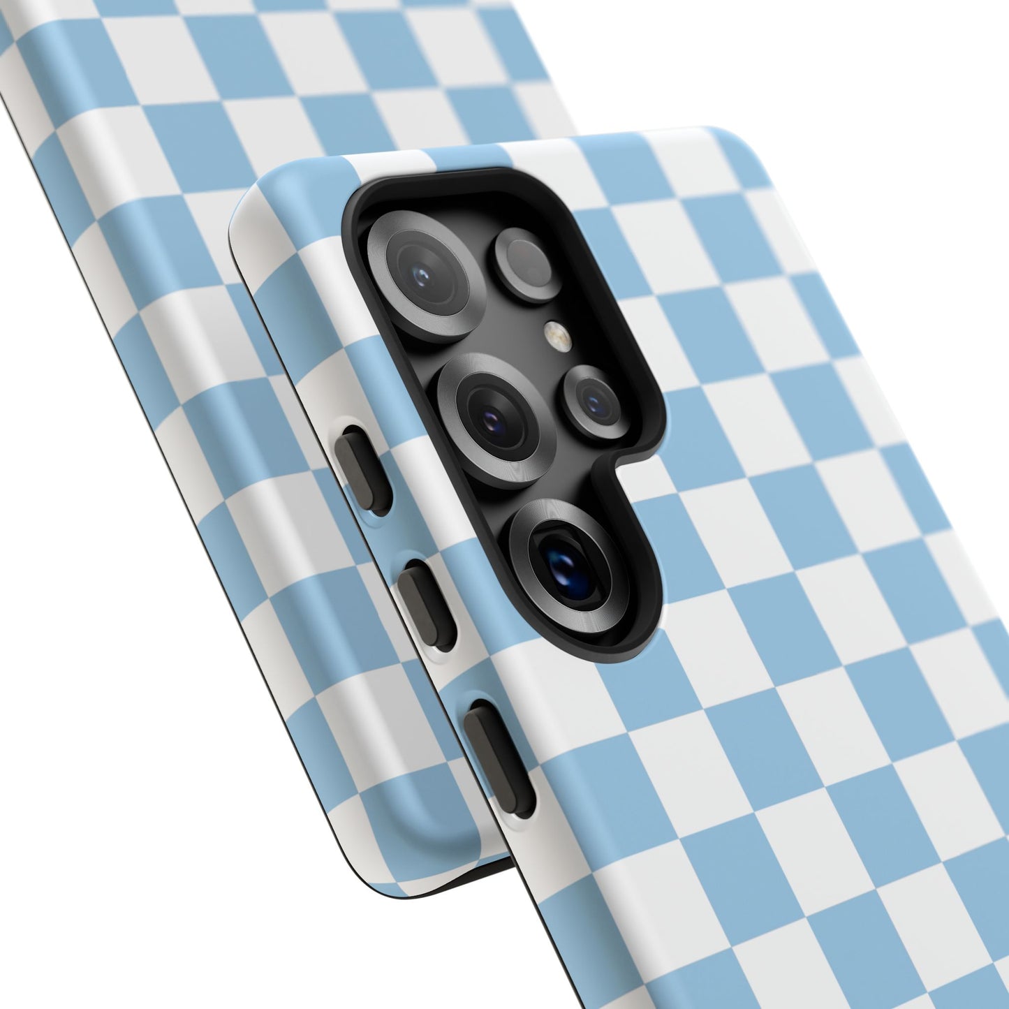 Blue Checkered Phone Case, Tough Phone Cover, Stylish Mobile Protector, Unique Gift for Him/Her, Trendy Accessories for Holidays