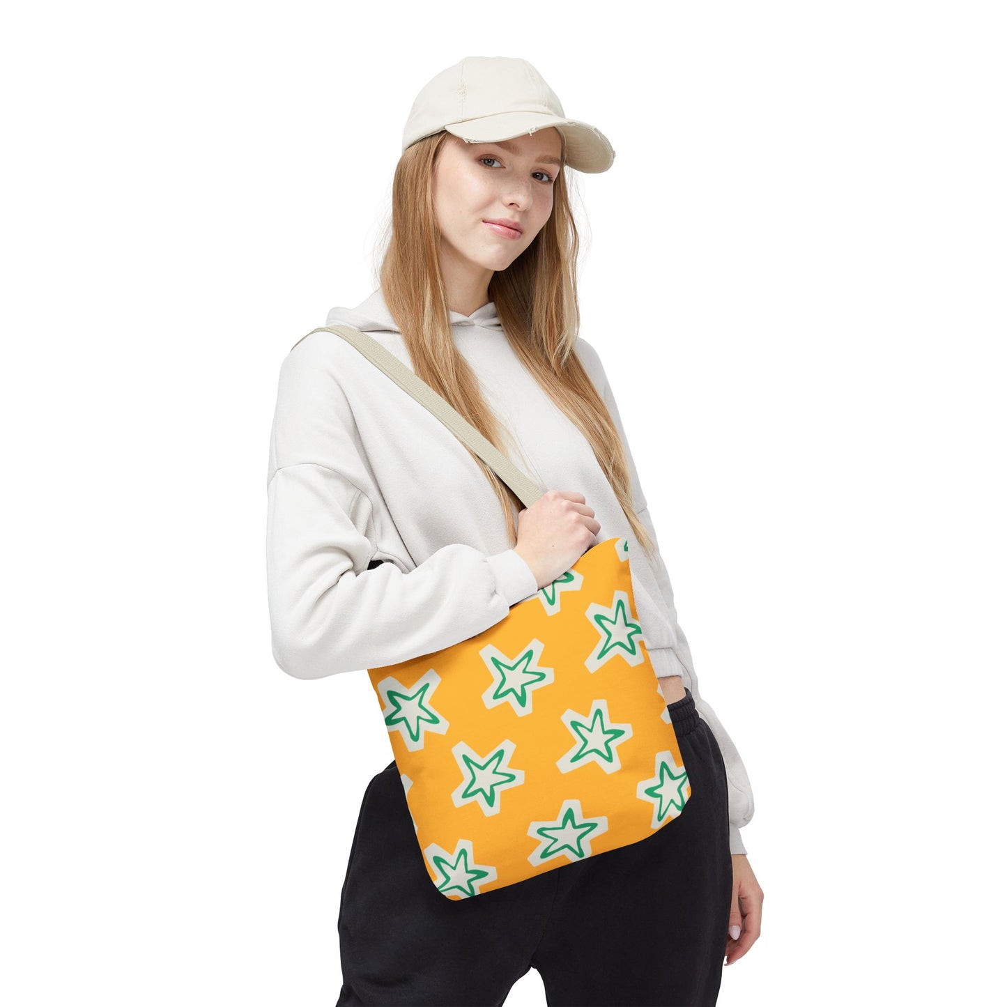 Starry Yellow Tote Bag | Stylish Grocery Tote, Eco-Friendly Bag, Beach Bag, Weekend Getaway, Custom Design