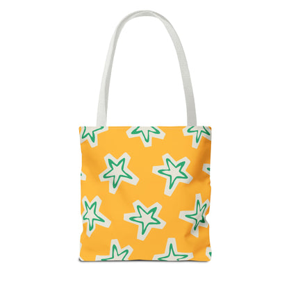 Starry Yellow Tote Bag | Stylish Grocery Tote, Eco-Friendly Bag, Beach Bag, Weekend Getaway, Custom Design