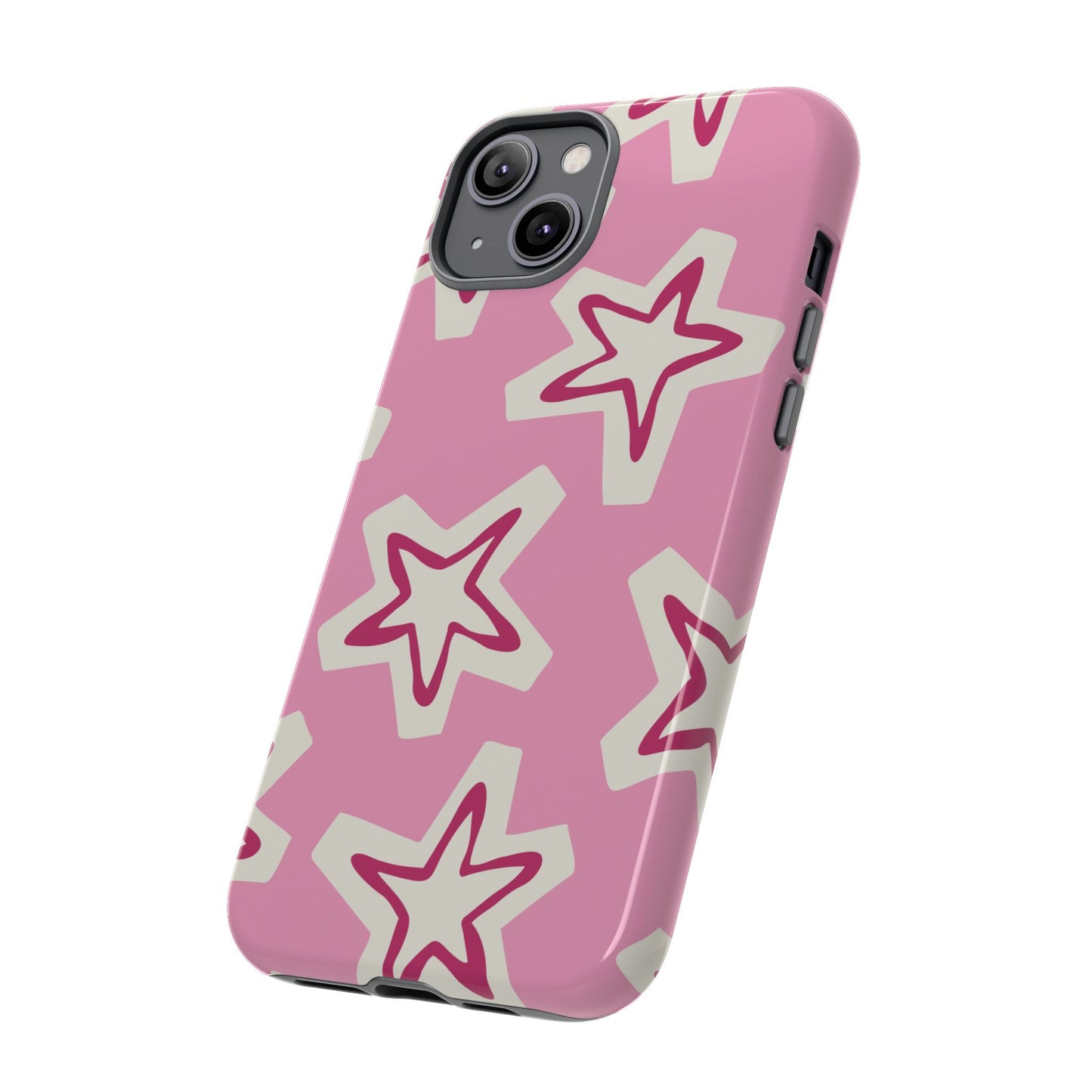 Starry Pink Phone Case | Tough Cases for Trendy Protection, Cute Gift, Fun Design, Holiday Match, Everyday Use