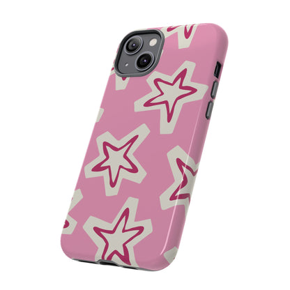 Starry Pink Phone Case | Tough Cases for Trendy Protection, Cute Gift, Fun Design, Holiday Match, Everyday Use