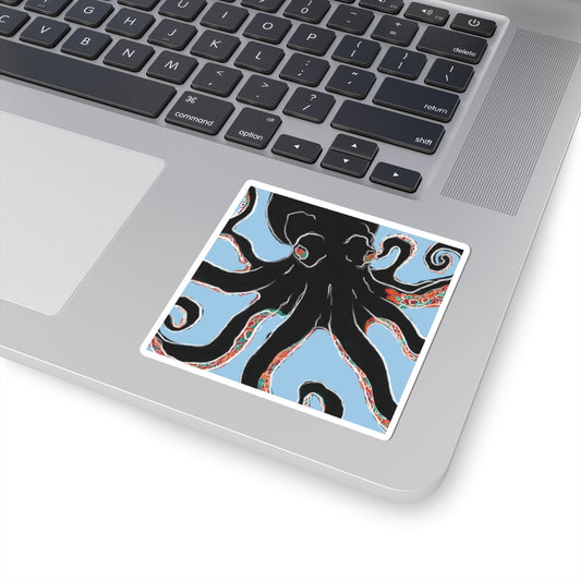 Octopus Kiss-Cut Stickers | Ocean Decor, Laptop Accessories, Fun Gifts, Art Lovers, Nautical Theme