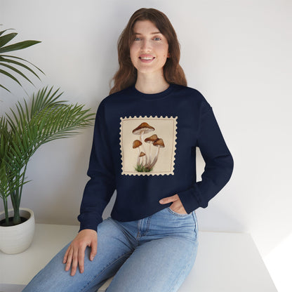 Mushroom Vibes Unisex Crewneck Sweatshirt - Cozy Fashion, Nature Lover Gift, Fall Outfit, Eco-Friendly Style, Perfect for Autumn, Artsy Sweatshirts, Premium, Nature-inspired Crewnecks