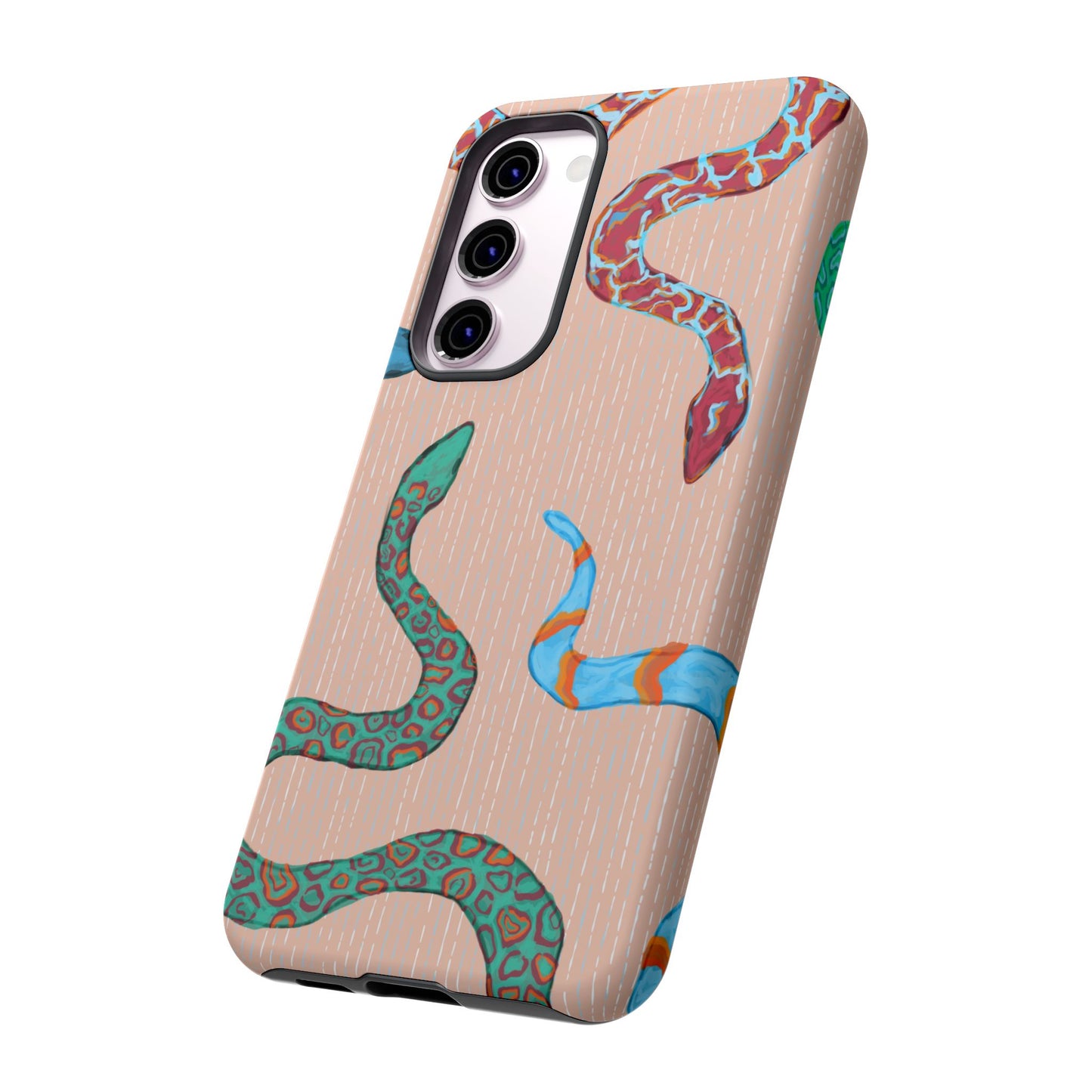 Colorful Snake Phone Case, Tough Phone Case, Unique Phone Cover, Animal Print Case, Gifts for Her, Trendy Accessories