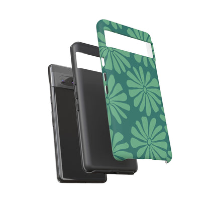 Stylish iPhone Case, Floral Phone Cover, Tough Phone Cases, Green Daisy Design, Unique Gift for Her, Spring Accessories