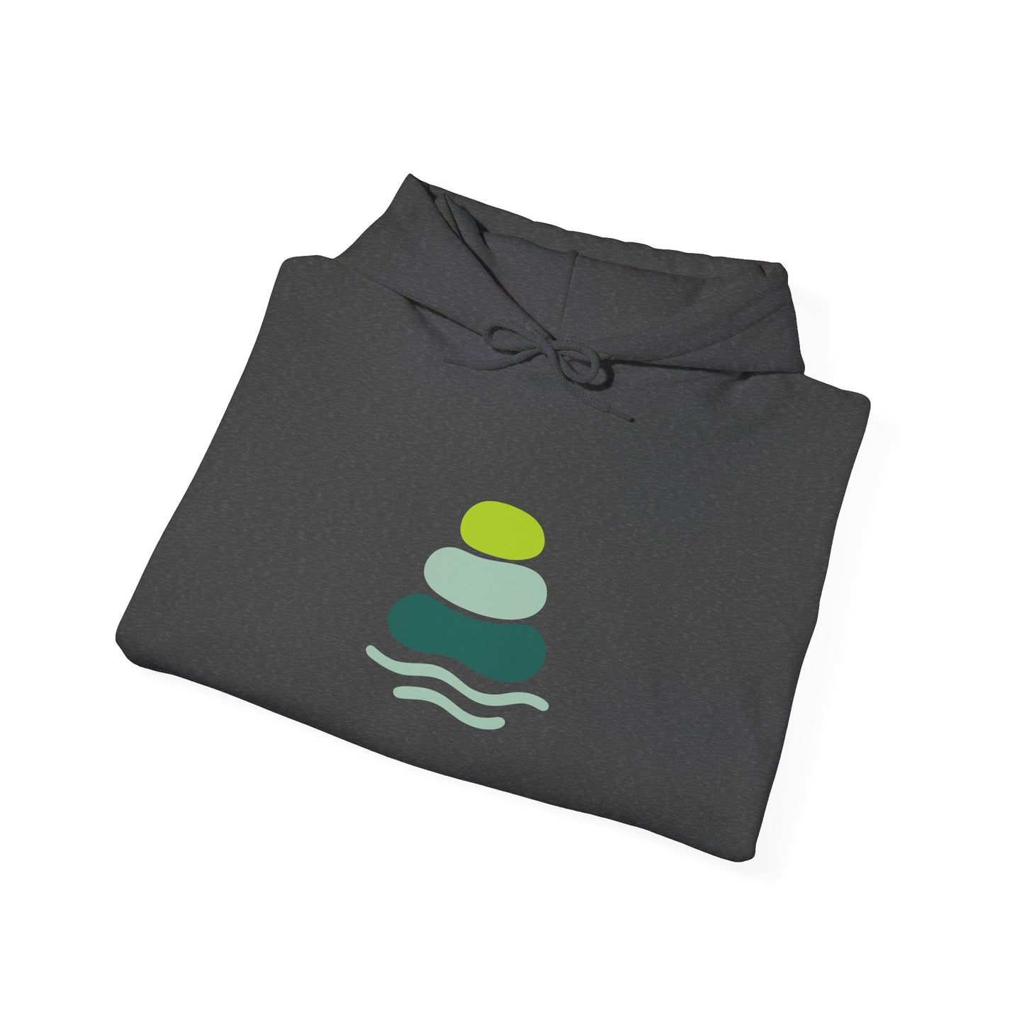 Serene Stacked Stones Hoodie, Unisex Sweatshirt for Mindfulness, Cozy Layer for Relaxation, Gift for Yoga Lovers, Perfect for Meditation