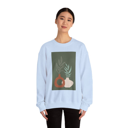 Botanical Minimalist Crewneck Sweatshirt, Cozy Unisex Pullover, Nature-Inspired Gift, Fall Fashion, Comfortable Layering Piece