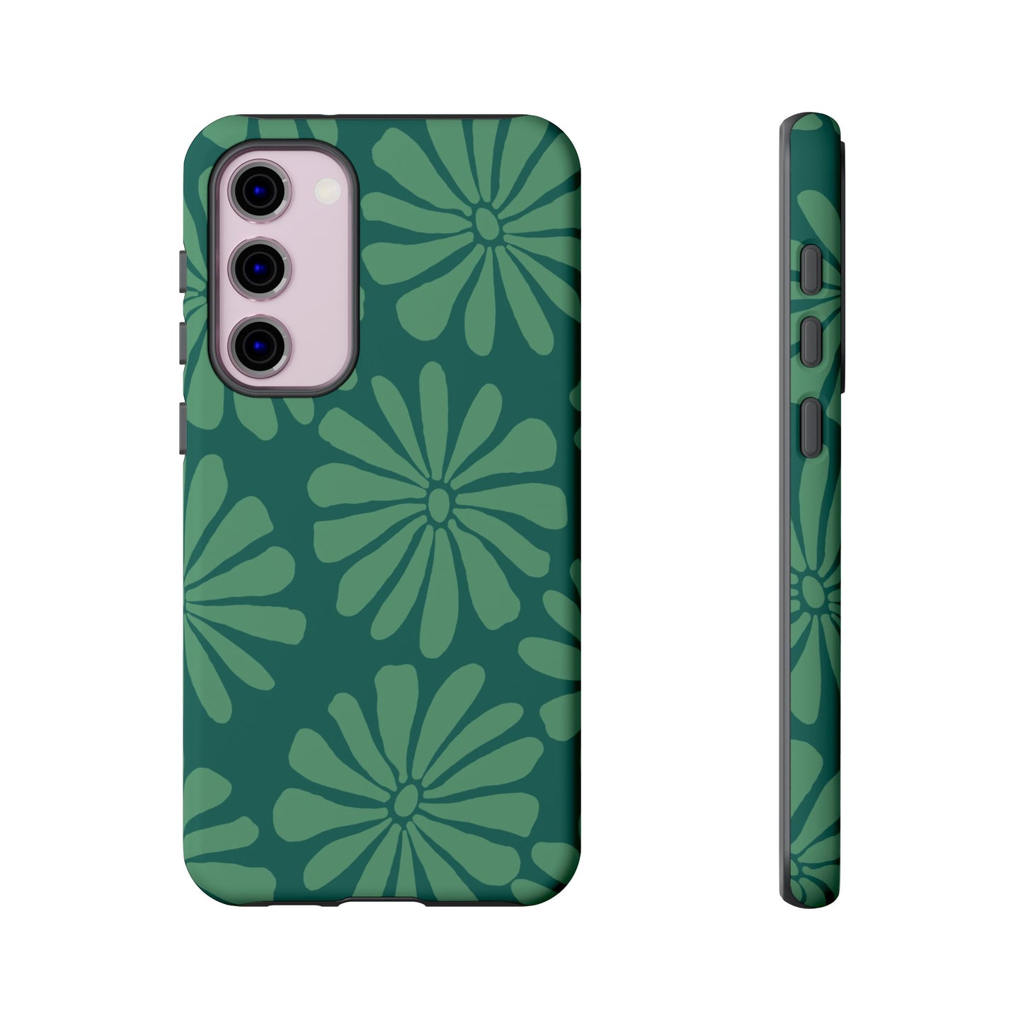Stylish iPhone Case, Floral Phone Cover, Tough Phone Cases, Green Daisy Design, Unique Gift for Her, Spring Accessories