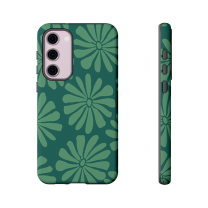 Stylish iPhone Case, Floral Phone Cover, Tough Phone Cases, Green Daisy Design, Unique Gift for Her, Spring Accessories