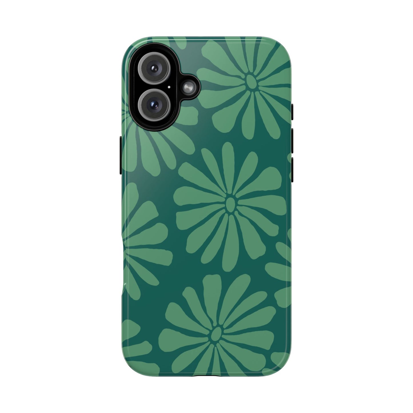 Stylish iPhone Case, Floral Phone Cover, Tough Phone Cases, Green Daisy Design, Unique Gift for Her, Spring Accessories