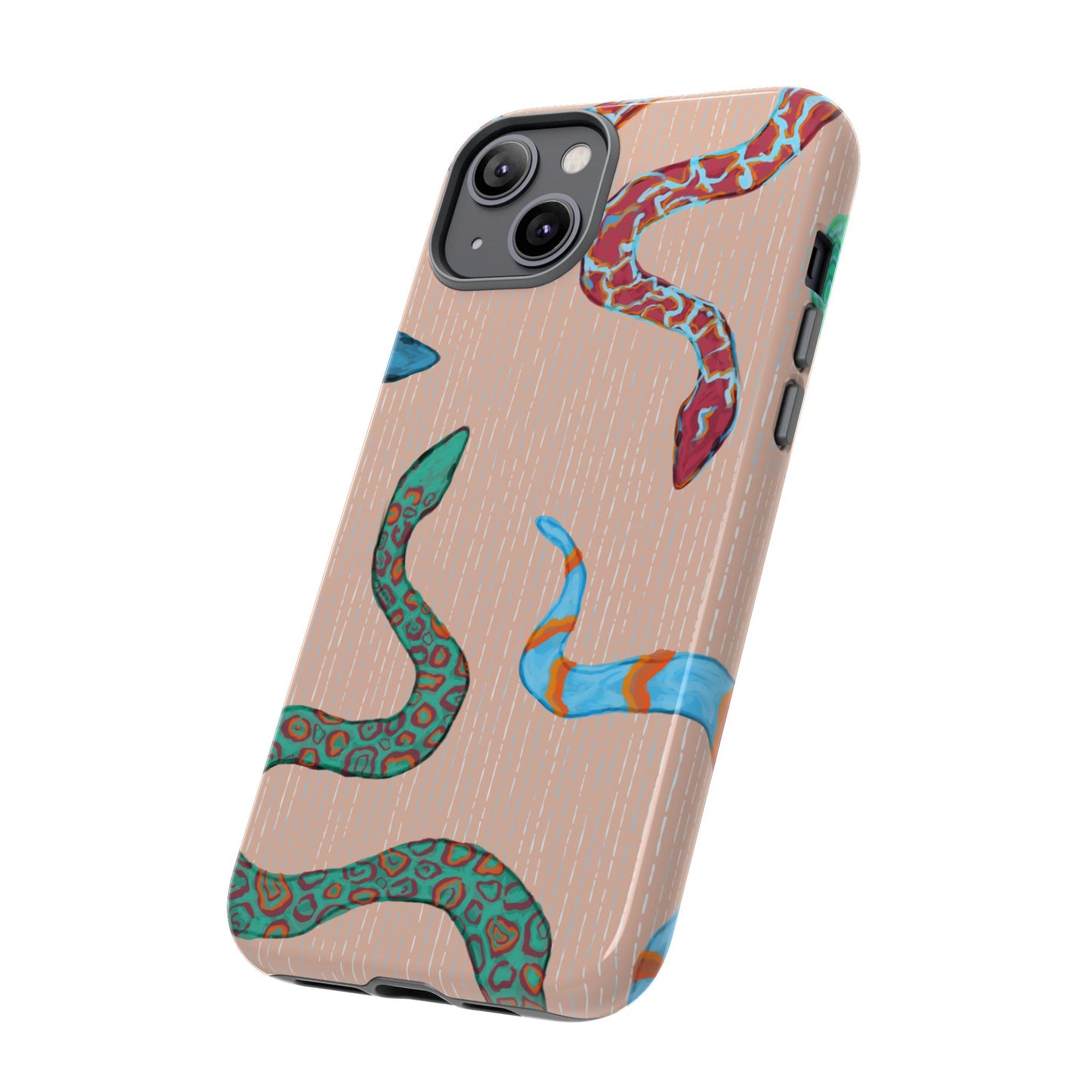 Colorful Snake Phone Case, Tough Phone Case, Unique Phone Cover, Animal Print Case, Gifts for Her, Trendy Accessories
