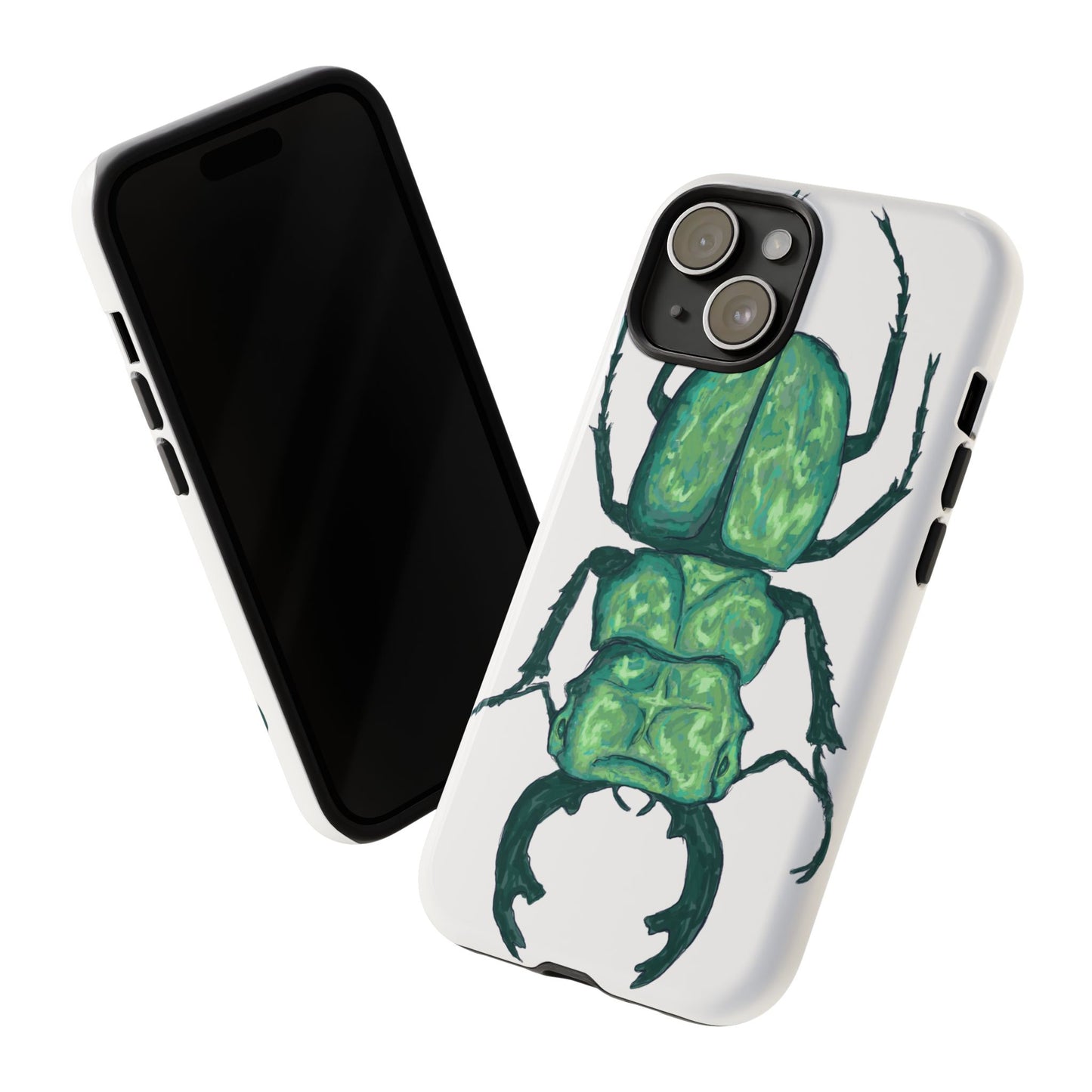 Green Beetle Phone Case - Tough Cases, Insect Lover Gift, Nature Lover Accessory, Unique Phone Cover, Eco-Friendly Design