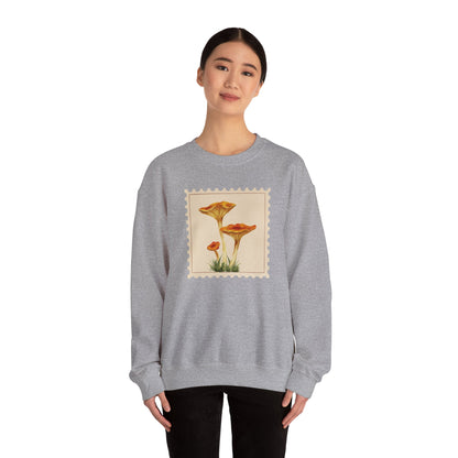 Vintage Floral Crewneck Sweatshirt, Cozy Fall Wear, Unisex Gift, Mushroom Art Apparel, Nature Lover Outfit, Comfy Mushroom Crewneck, Vintage Style