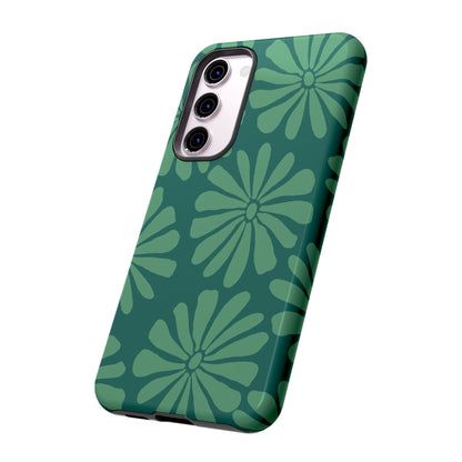 Stylish iPhone Case, Floral Phone Cover, Tough Phone Cases, Green Daisy Design, Unique Gift for Her, Spring Accessories