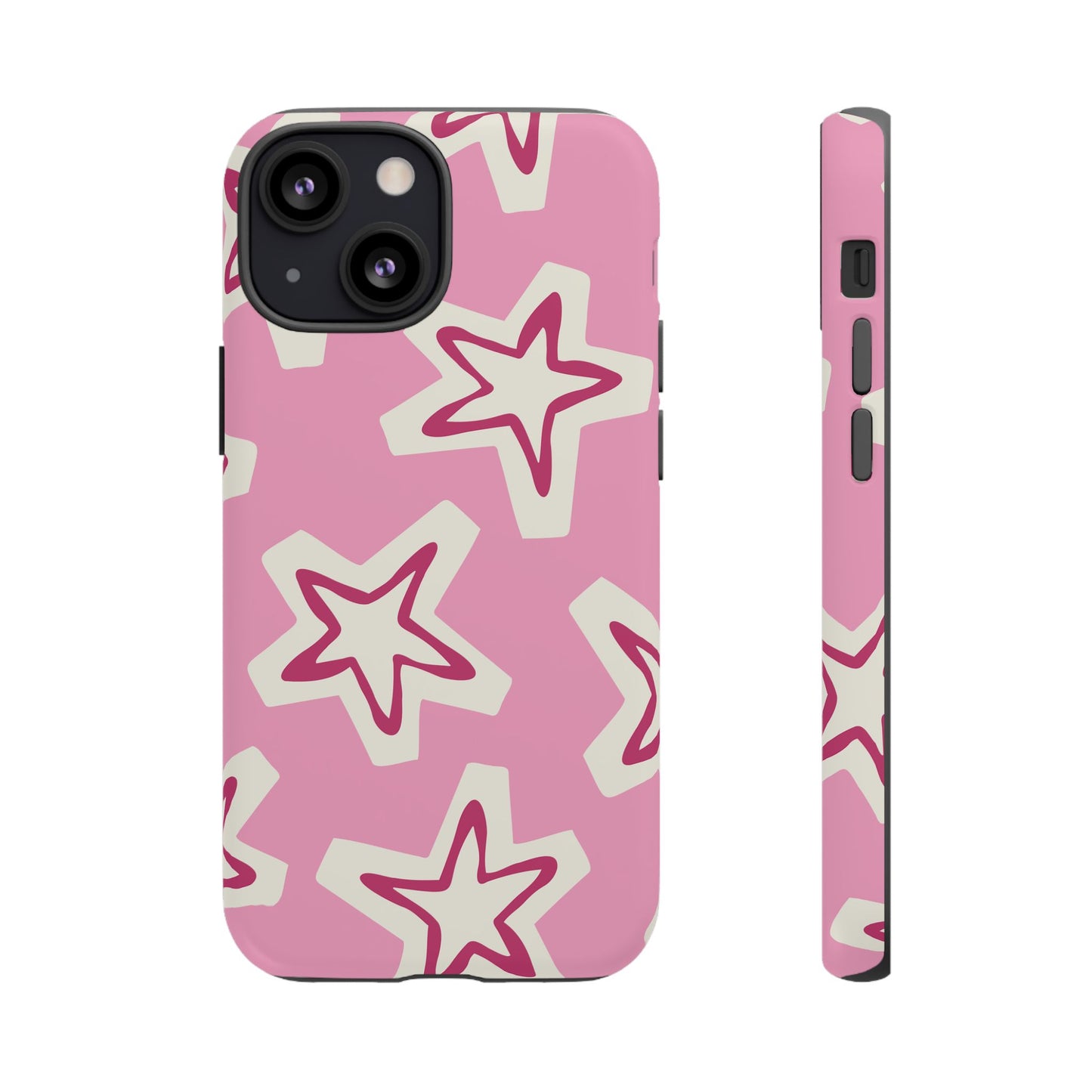 Starry Pink Phone Case | Tough Cases for Trendy Protection, Cute Gift, Fun Design, Holiday Match, Everyday Use