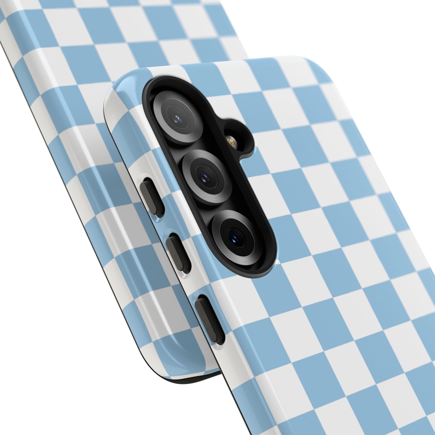 Blue Checkered Phone Case, Tough Phone Cover, Stylish Mobile Protector, Unique Gift for Him/Her, Trendy Accessories for Holidays
