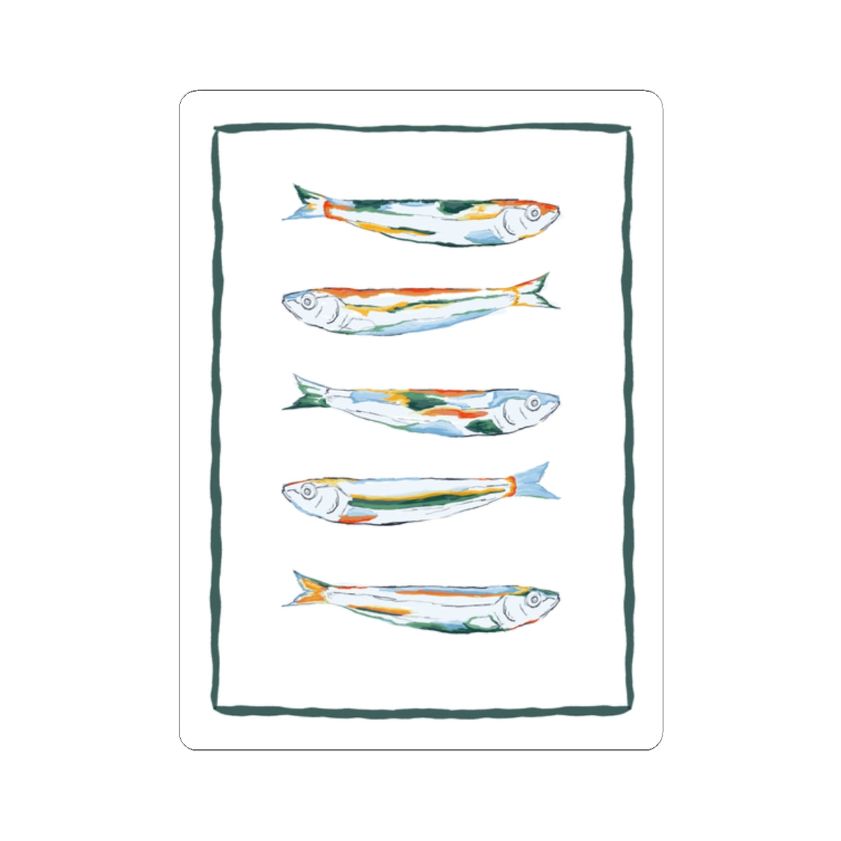 Artistic Fish Kiss-Cut Stickers, Ocean Decor, Laptop Stickers, Unique Gift, Aquatic Aesthetic, Watercolor Design, Cute Stickers, Fish Sticker, Quirky Fun Stickers