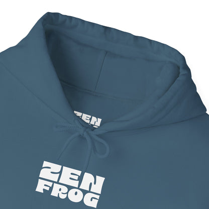 Zen Frog Octopus Unisex Heavy Blend Hooded Sweatshirt, Cozy Graphic Hoodie, Gift for Ocean Lovers, Unique Casual Wear, Relaxed Style