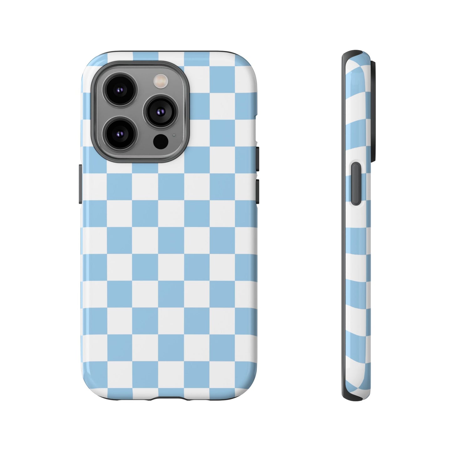 Blue Checkered Phone Case, Tough Phone Cover, Stylish Mobile Protector, Unique Gift for Him/Her, Trendy Accessories for Holidays