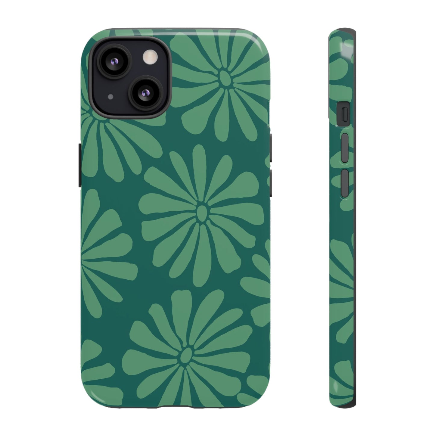 Stylish iPhone Case, Floral Phone Cover, Tough Phone Cases, Green Daisy Design, Unique Gift for Her, Spring Accessories