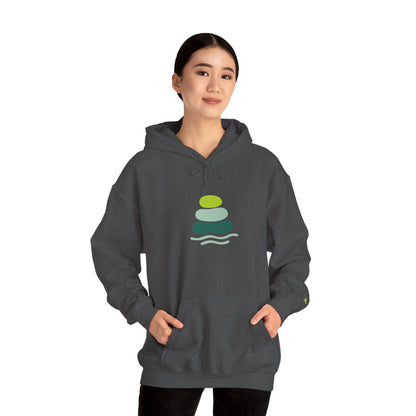Serene Stacked Stones Hoodie, Unisex Sweatshirt for Mindfulness, Cozy Layer for Relaxation, Gift for Yoga Lovers, Perfect for Meditation