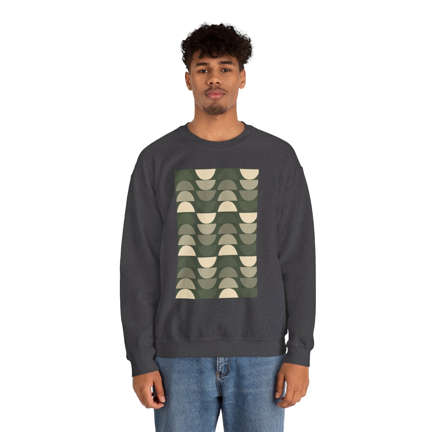 Stylish Geometric Crewneck Sweatshirt for Relaxed Vibes, Cozy Layer, Unisex Fashion Piece, Perfect Gift for Art Lovers, Casual Wear