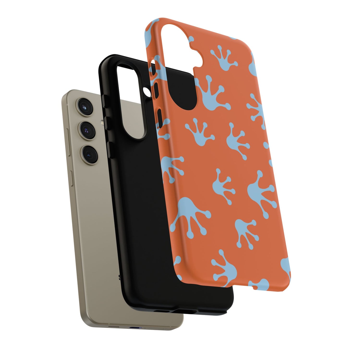 Frog Print Phone Case - Tough Cases, Orange Frog Design, Unique Gift, Fun Accessories, Vibrant Phone Cases, Cool Cases