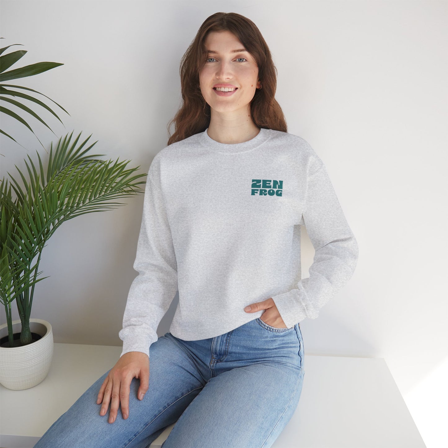 Zen Frog Crewneck Sweatshirt - Relaxed Vibe, Unisex Sweatshirt, Perfect for Cozy Days, Gift for Meditation Lovers, Casual Fashion