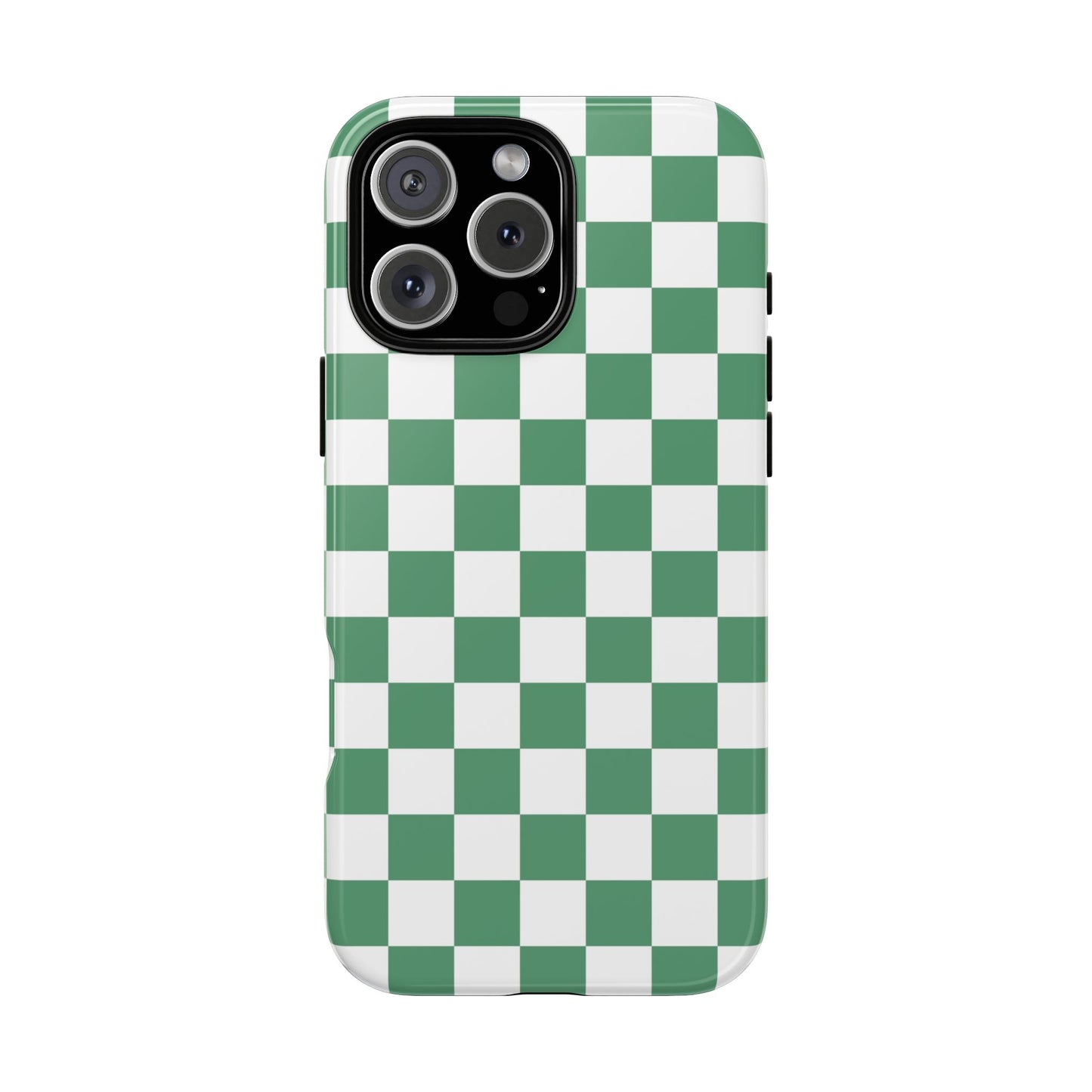 Stylish Phone Case - Green Checker Print, Trendy Phone Cover, Unique Gift, Modern Accessories, Eco-Friendly Case