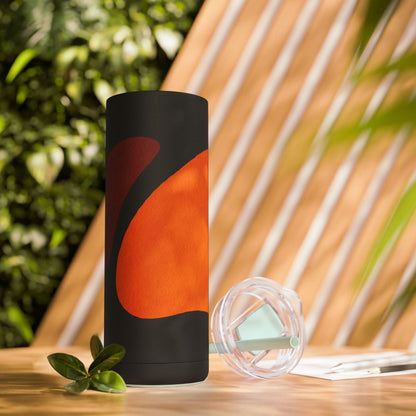 Modern Abstract Skinny Tumbler with Straws, Trendy Drinkware for Stylish Hydration, Ideal for Gifts, Home, and Parties