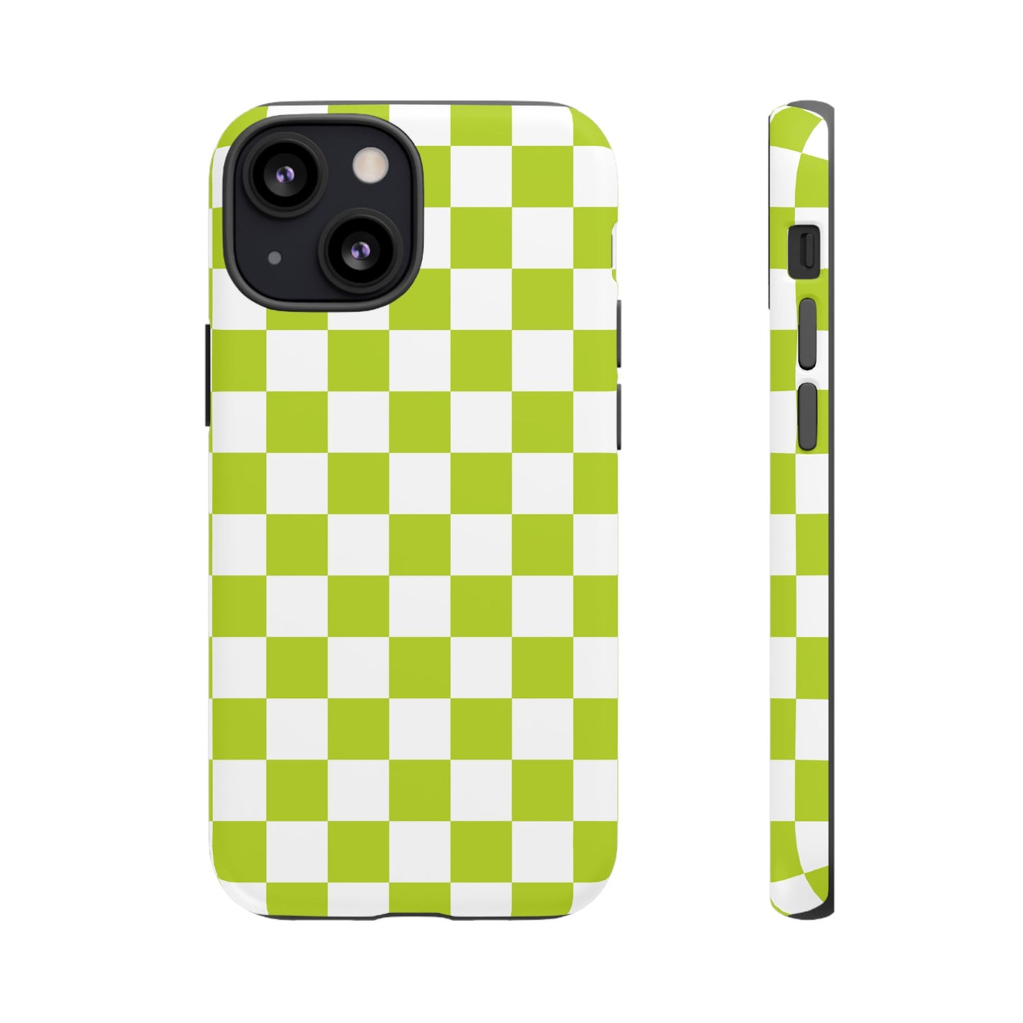 Lively Checker Pattern Phone Case | Tough Cases, Green Checkered Design, Unique Cell Phone Cover, Trendy Accessory, Gift Idea