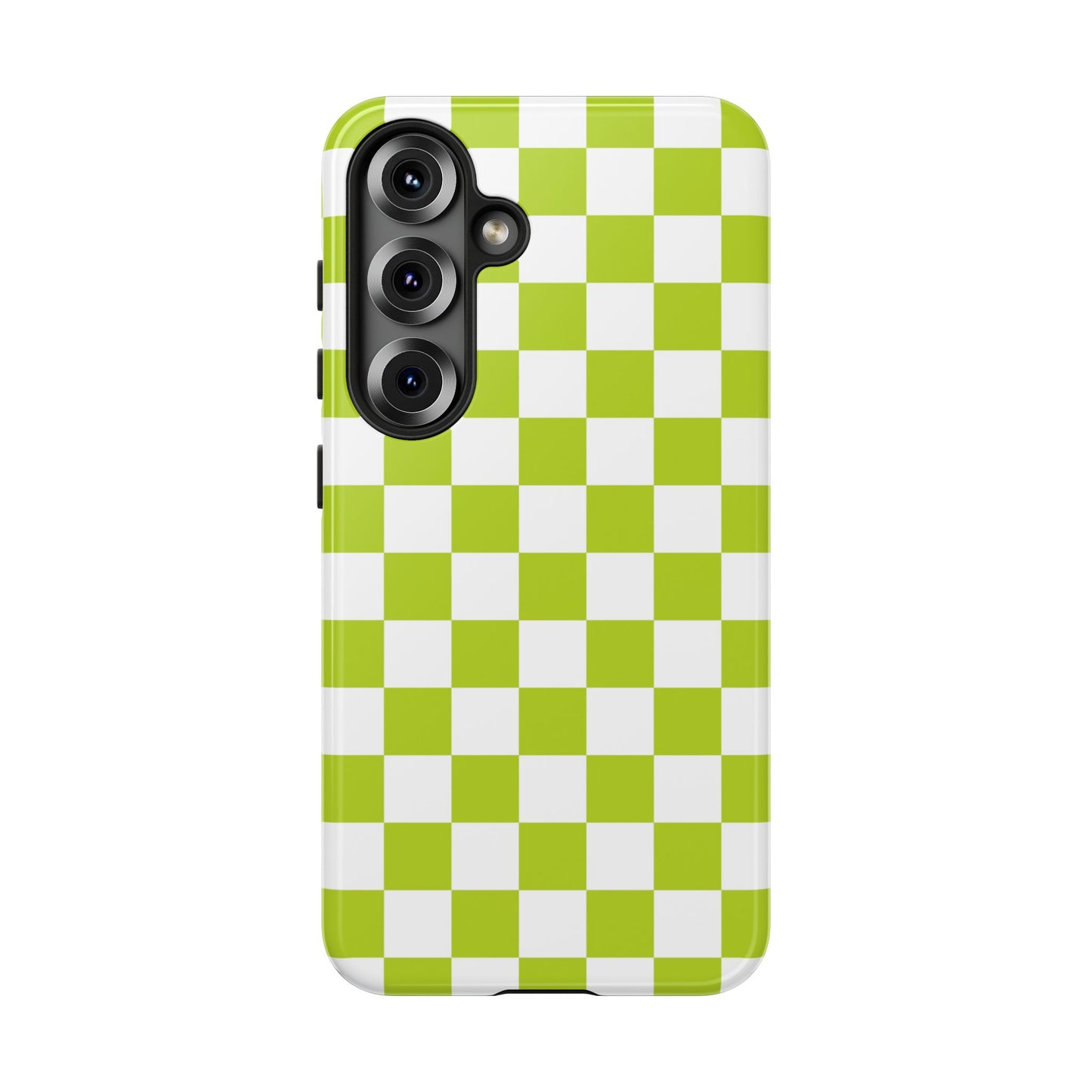 Lively Checker Pattern Phone Case | Tough Cases, Green Checkered Design, Unique Cell Phone Cover, Trendy Accessory, Gift Idea