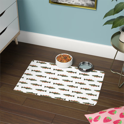 Fish Pattern Pet Food Mat, Cat Dog Bowl Mat, Kitchen Decor for Pet Lovers, Non-Slip Feeding Mat, Unique Gift Idea