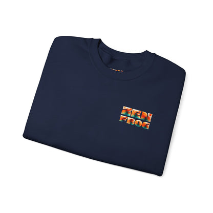 Funky Fish Crewneck Sweatshirt - Zen Frog Cozy & Calm Vibes for All, Perfect Gift for Nature Lovers, Relaxation, and Casual Wear
