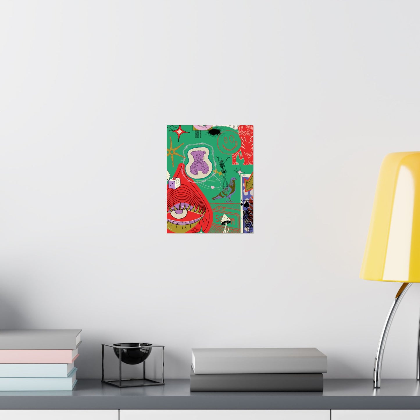 Vibrant Matte Vertical Posters, Retro Wall Art, Playful Home Decor, Unique Gift for Art Lovers, Perfect for Parties and Celebrations