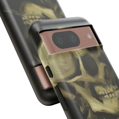 Skull Phone Case - Tough Cases, Macabre Style, Unique Accessories, Perfect for Halloween, Gothic Decor, Edgy Gift Idea | Van Gogh Reimagined, Abstract Twist on  Van Gogh's Skeleton with Burning Cigarette