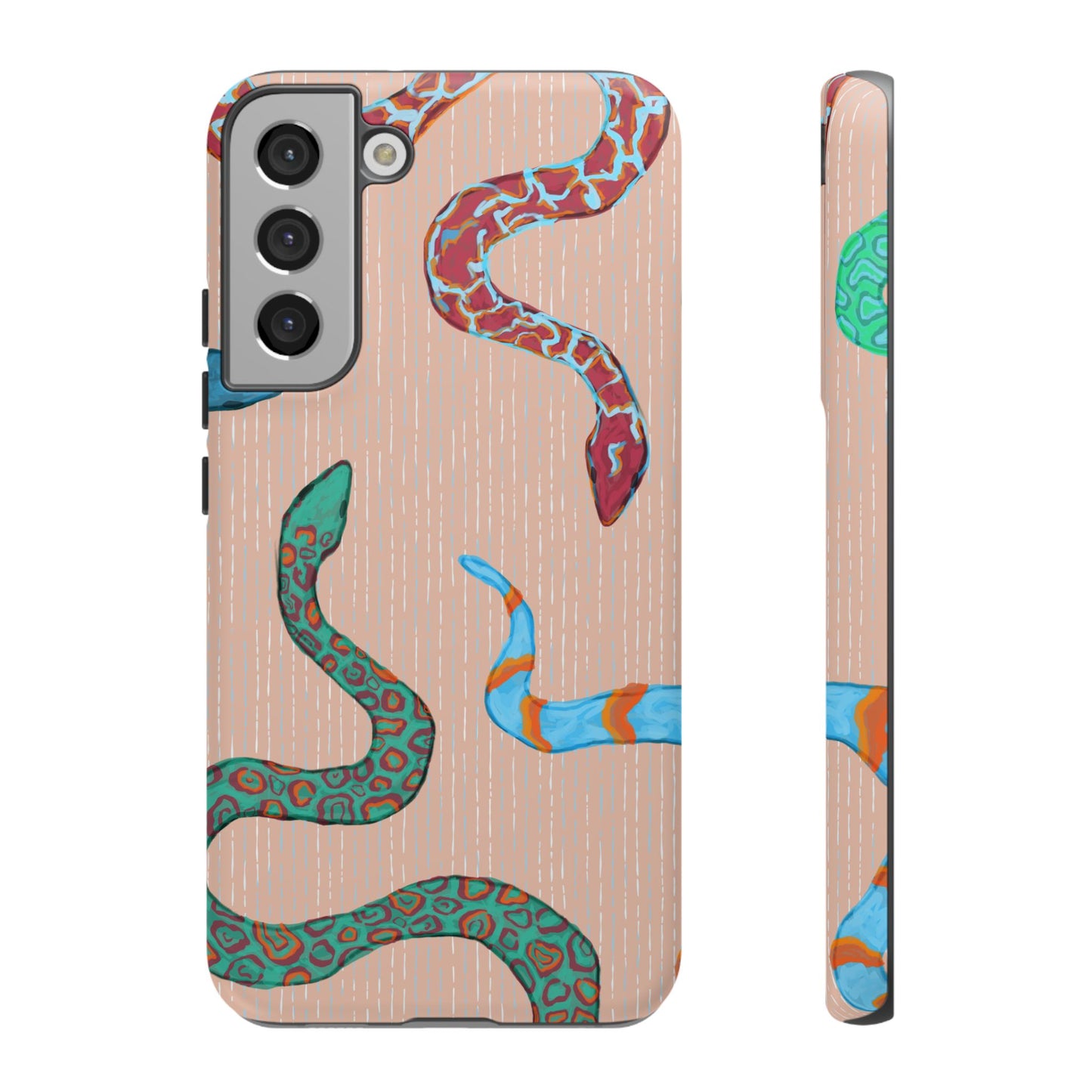 Colorful Snake Phone Case, Tough Phone Case, Unique Phone Cover, Animal Print Case, Gifts for Her, Trendy Accessories