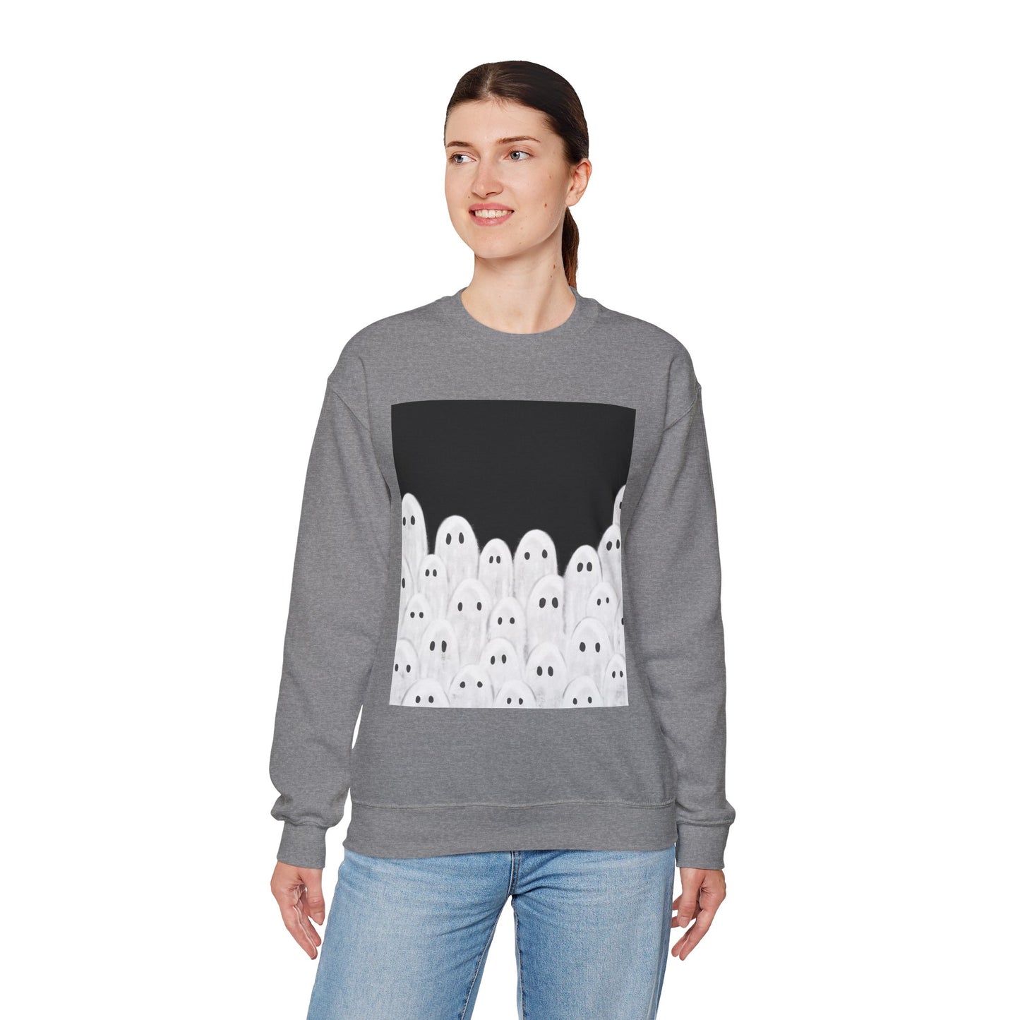 Painted Ghosts Crewneck | Cozy Sweatshirt, Perfect for Halloween, Fall, and Spooky Season