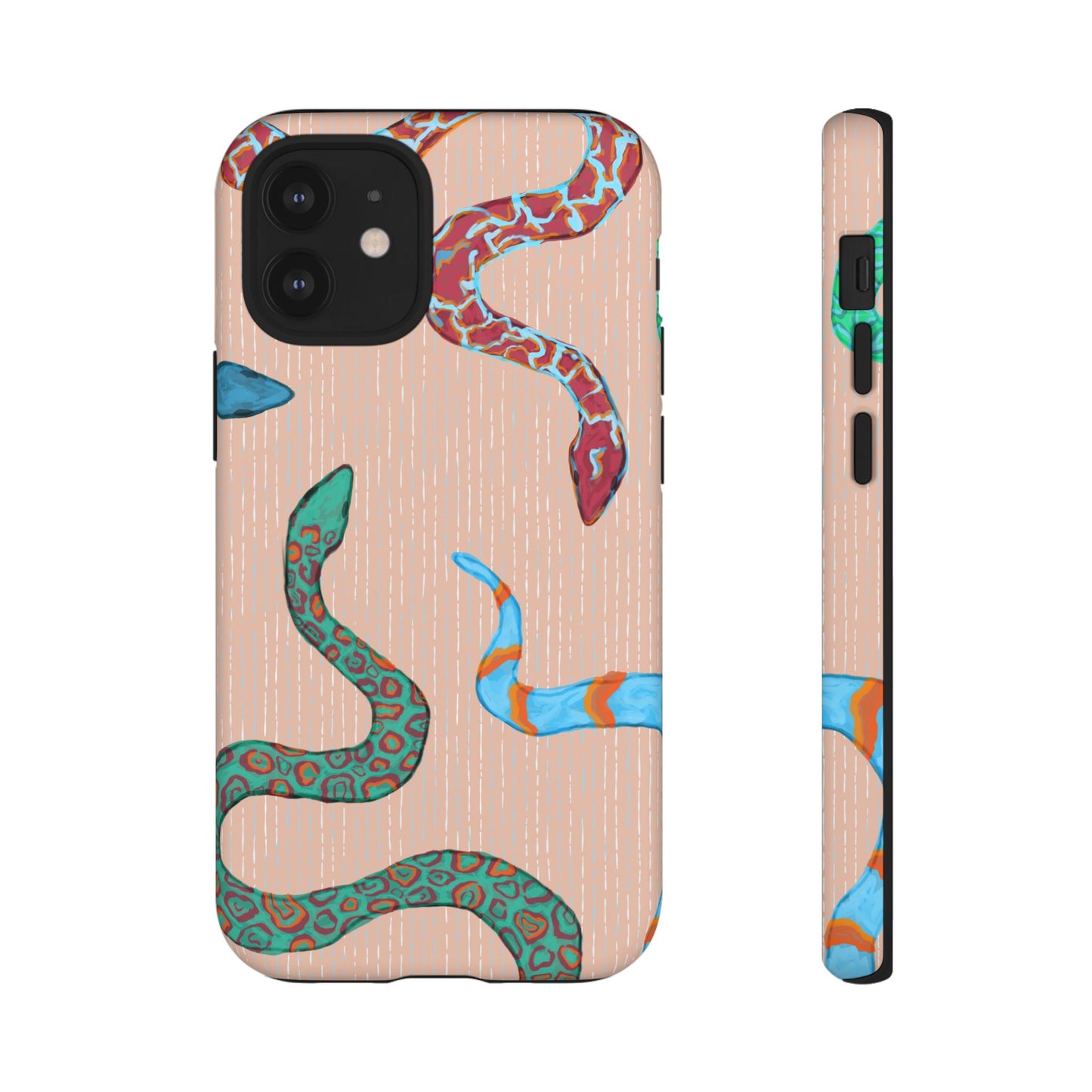 Colorful Snake Phone Case, Tough Phone Case, Unique Phone Cover, Animal Print Case, Gifts for Her, Trendy Accessories